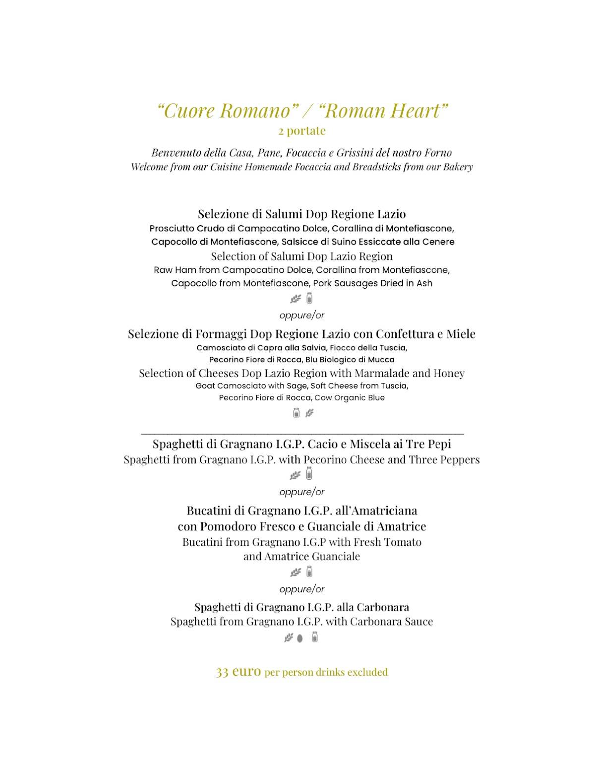 Menu di Ristorante Terrazza Caravita 