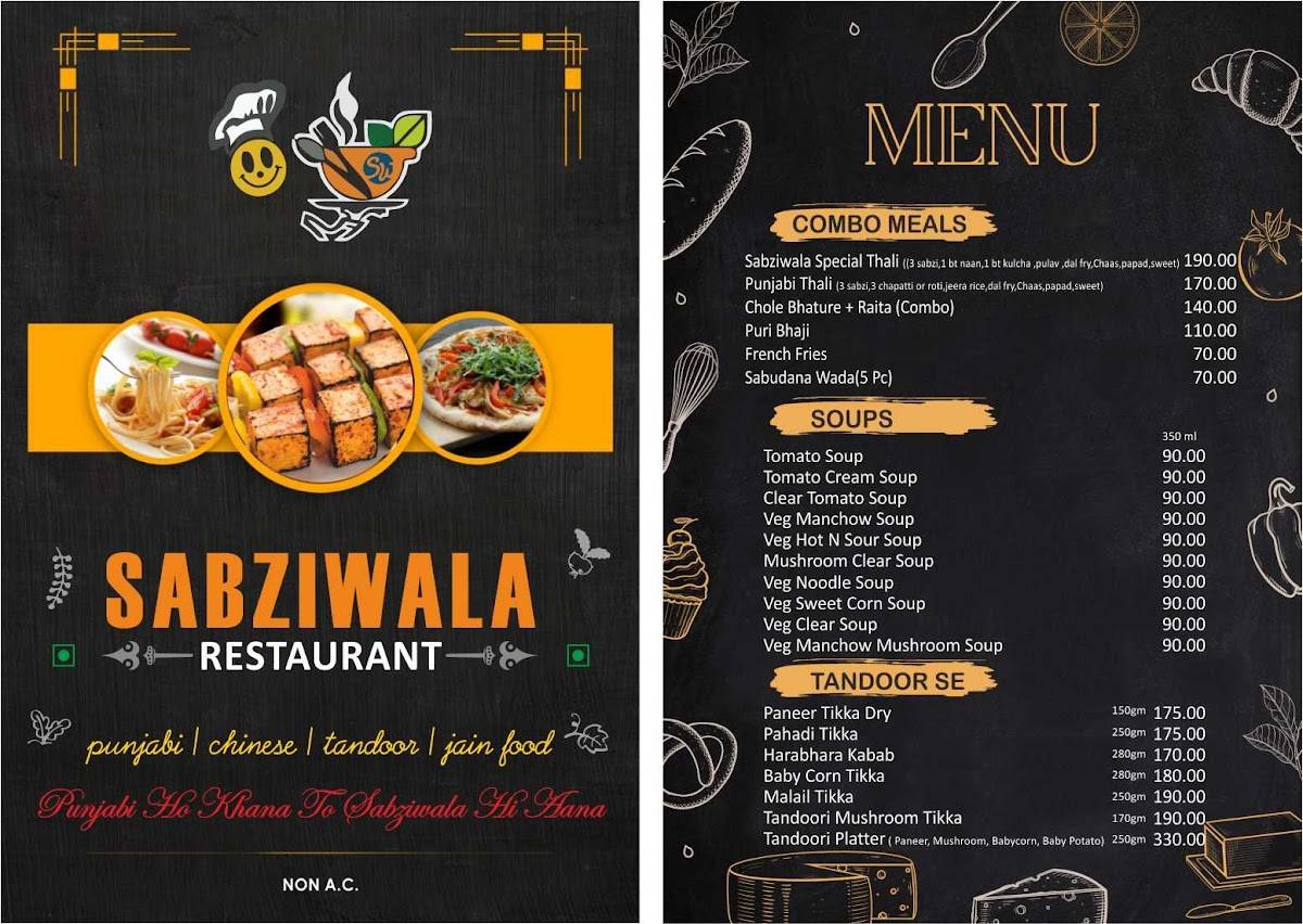 Restaurant Sabziwala Daman - Best Veg Restaurant In Daman menu