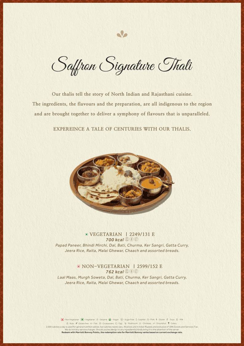 Saffron menu