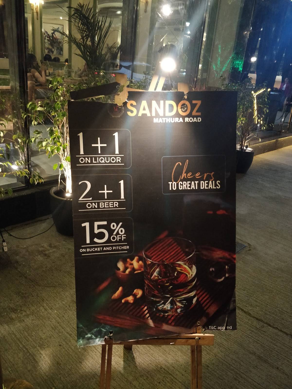 Sandoz Restaurant - Mathura Road menu