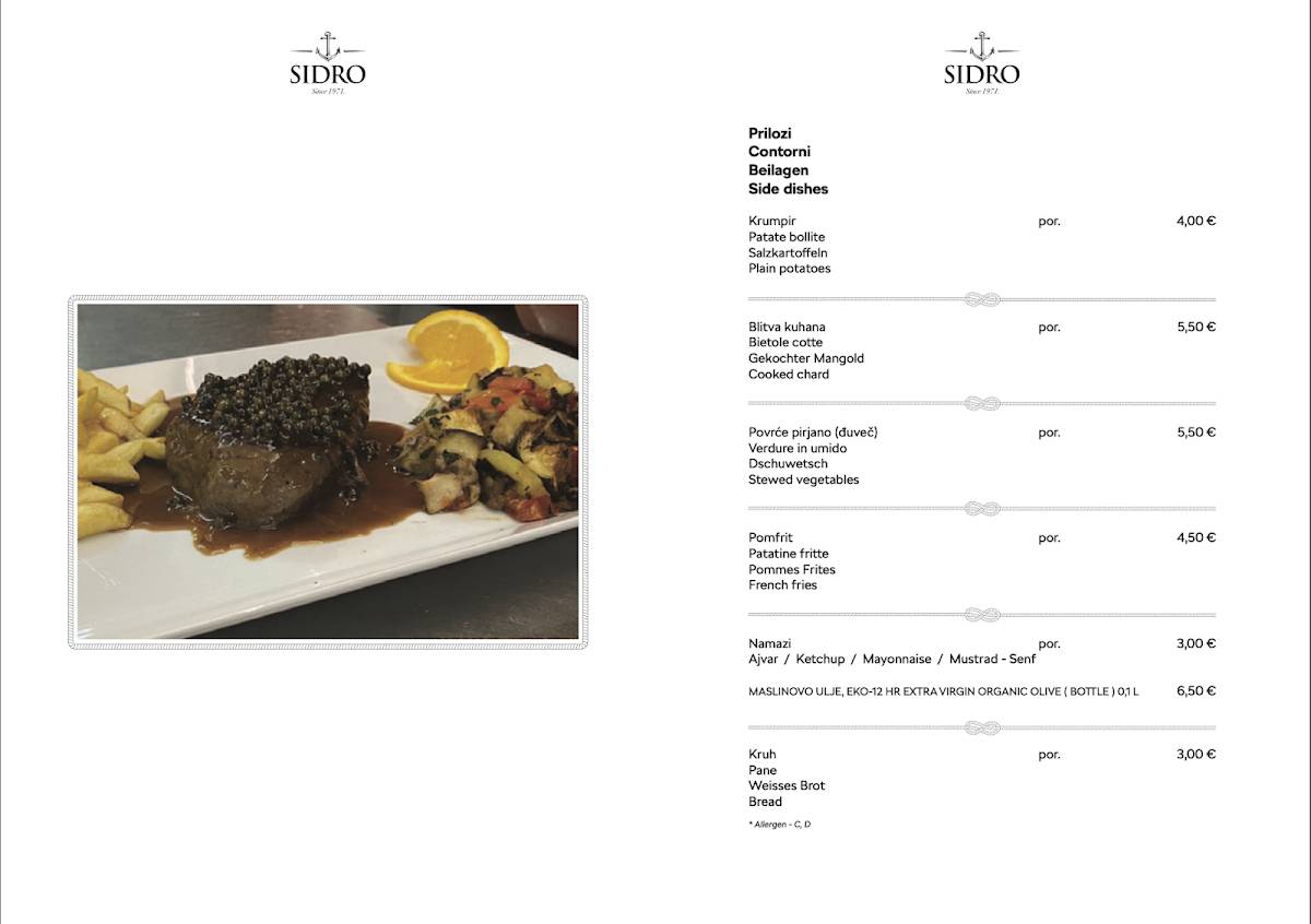 Menu di Sidro 