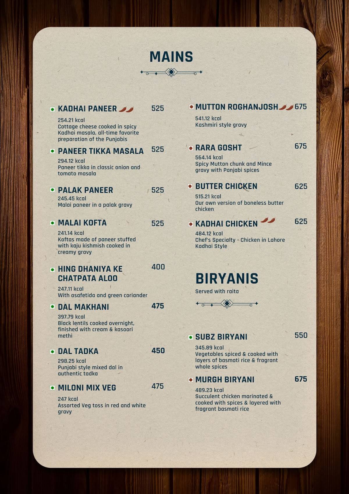 Sorbo menu