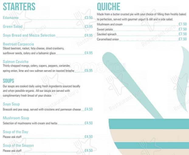 Soyo menu