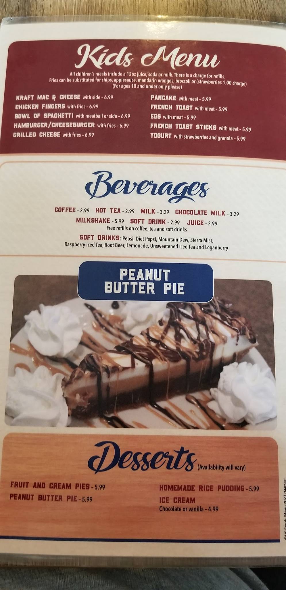 Menu at Sport Of Kings Family Restaurant, Batavia