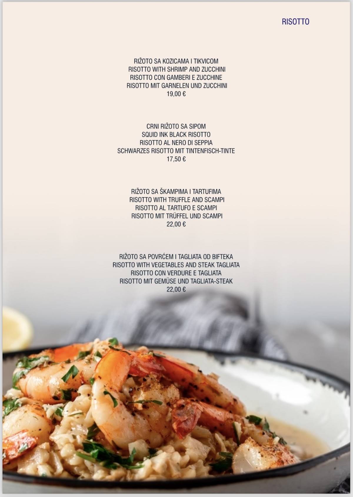 Menu di Restaurant Stella Di Mare 