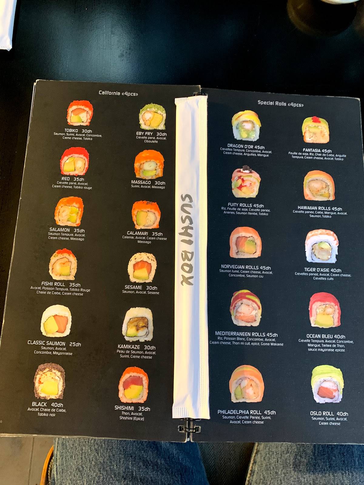 Menu de Sushi Box