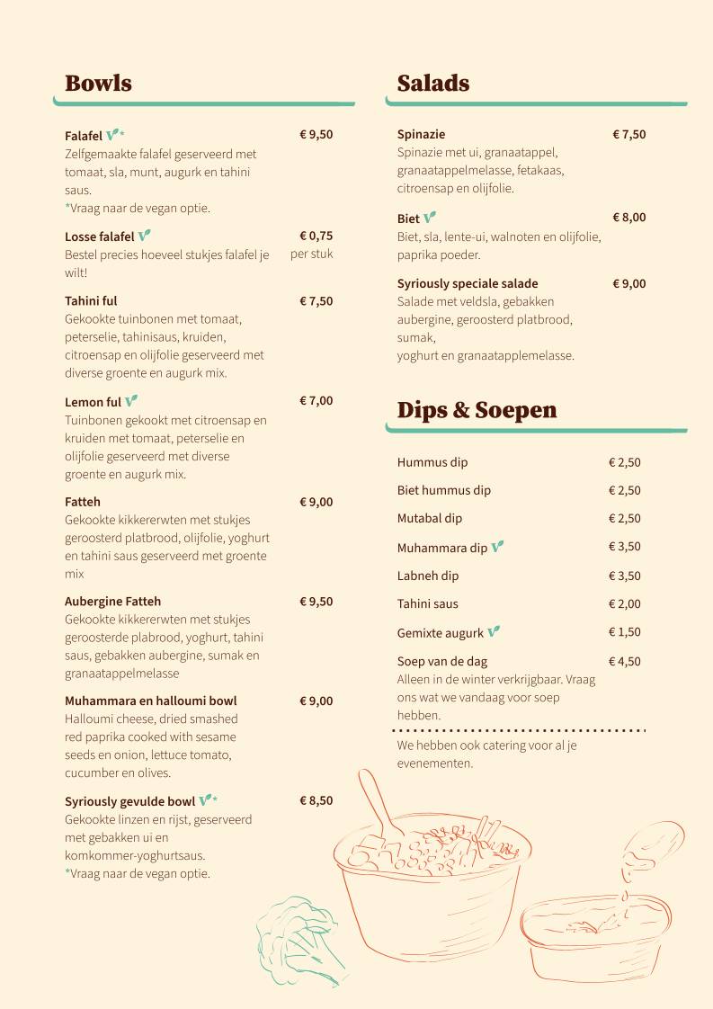 Menu de Syriously