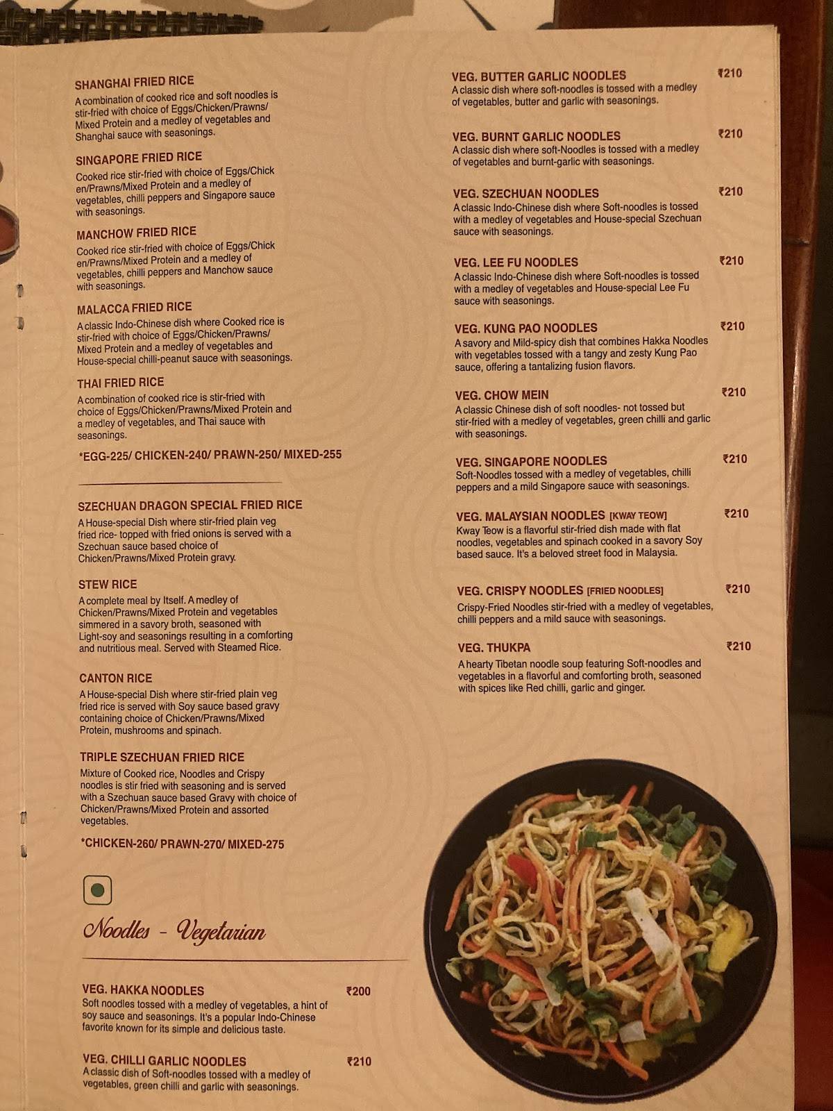 Szechuan Dragon menu