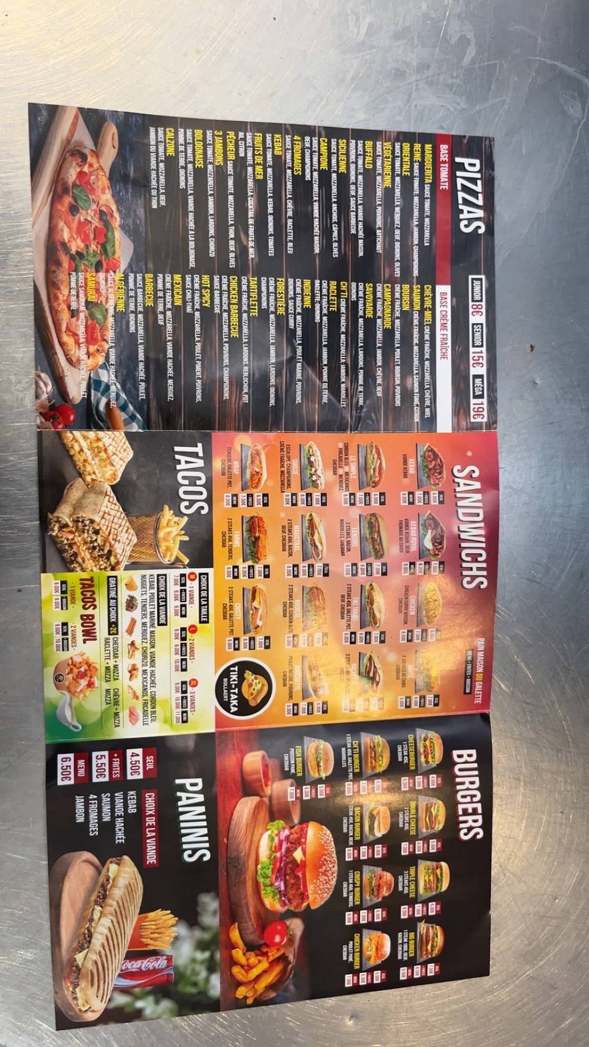 Menu de TIKI TAKA Lens