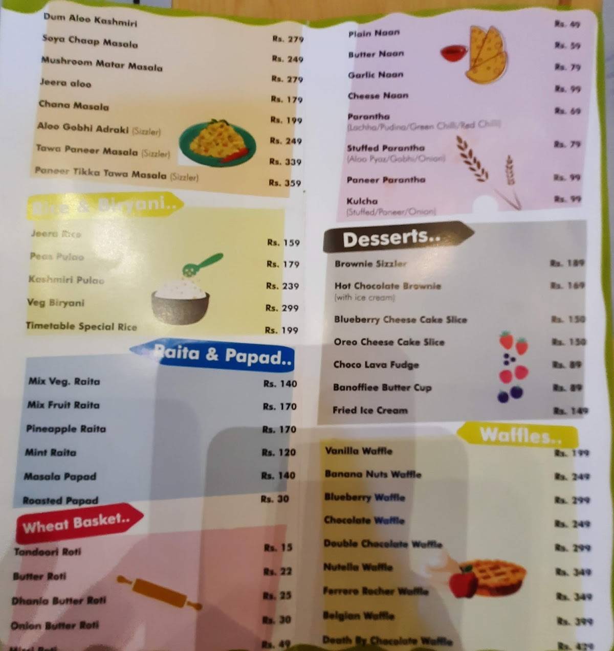 TIMETABLE menu
