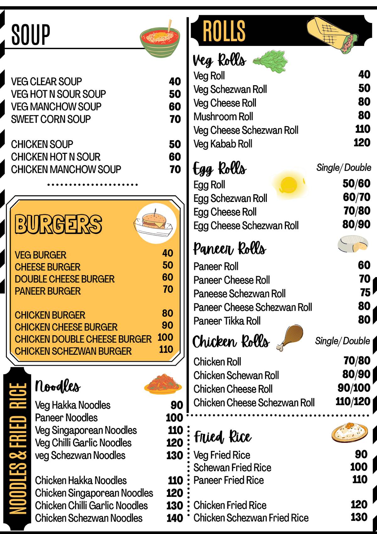 Tandoori Bites, Rewa menu