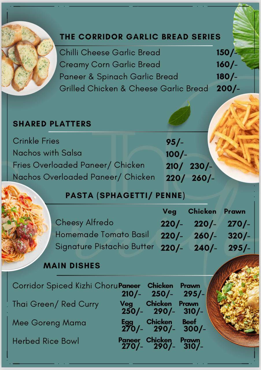 The Corridor Bistro (Cafe) menu