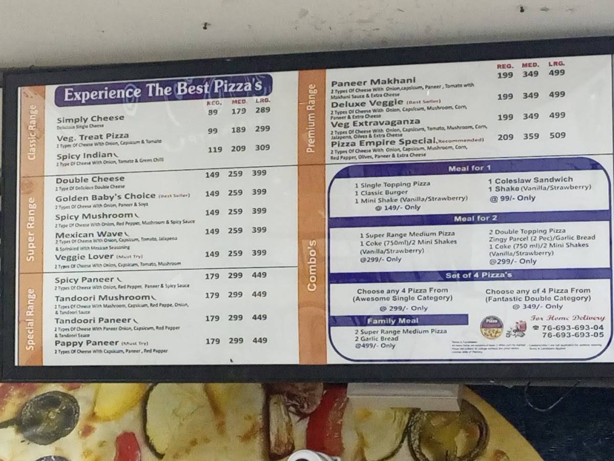 Menu at The Pizza Empire Bharatpur, Bharatpur