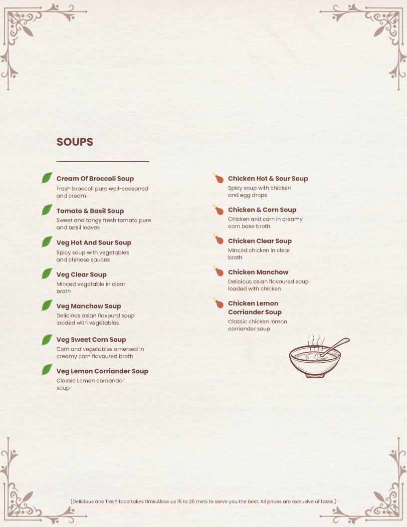 The White Cashew menu