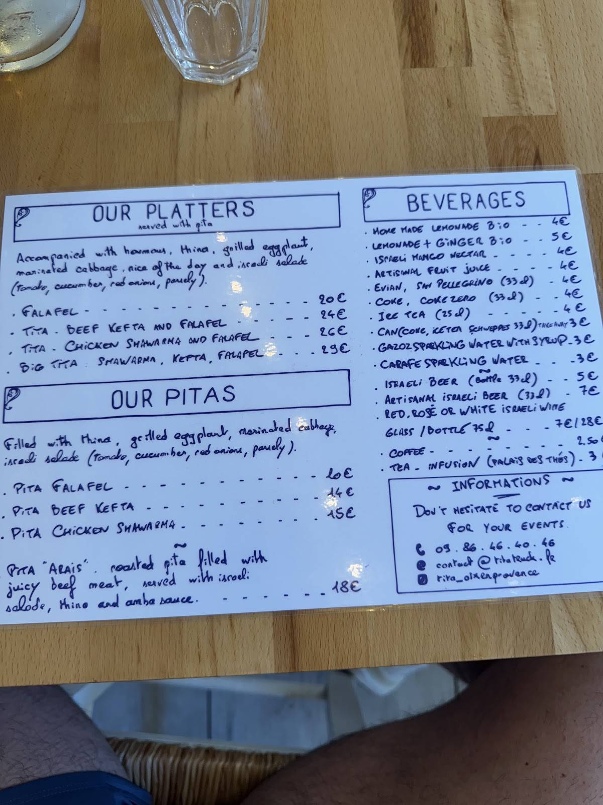 Menu de Tita - Restaurant Aix en Provence