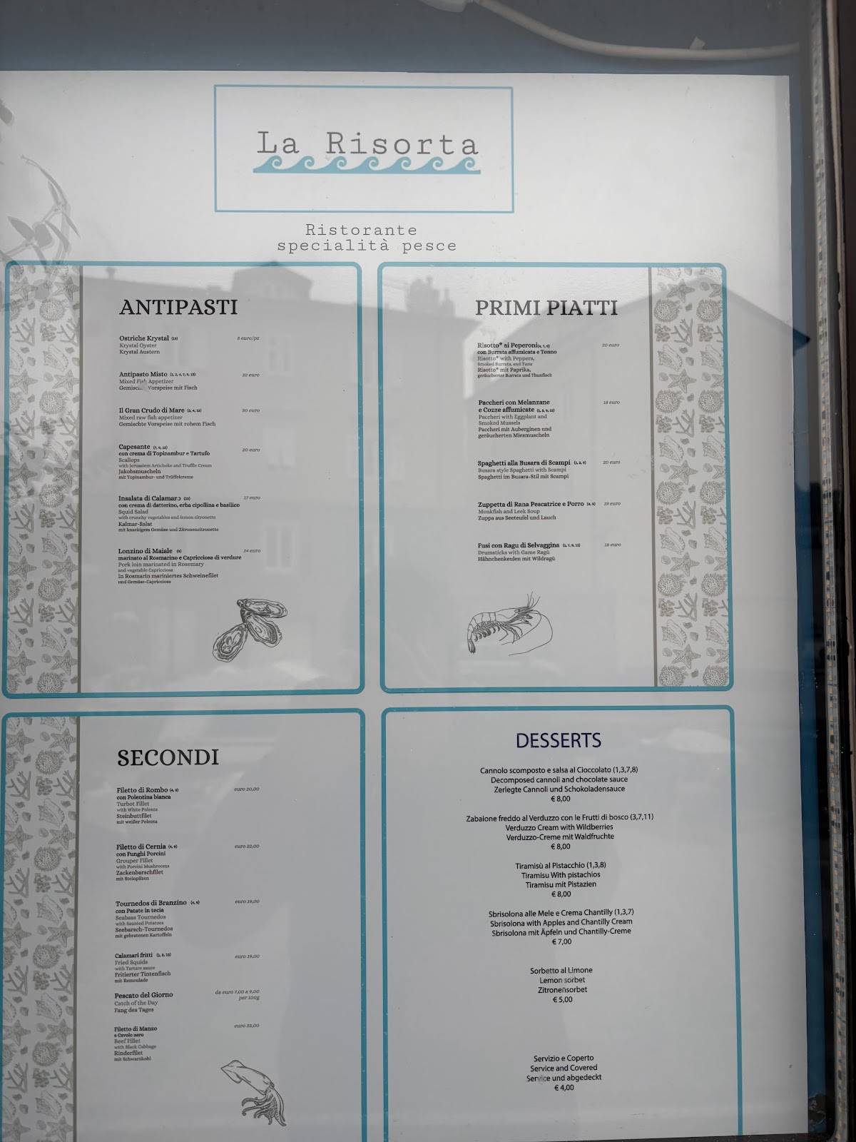 Menu di Trattoria Risorta Muggia 