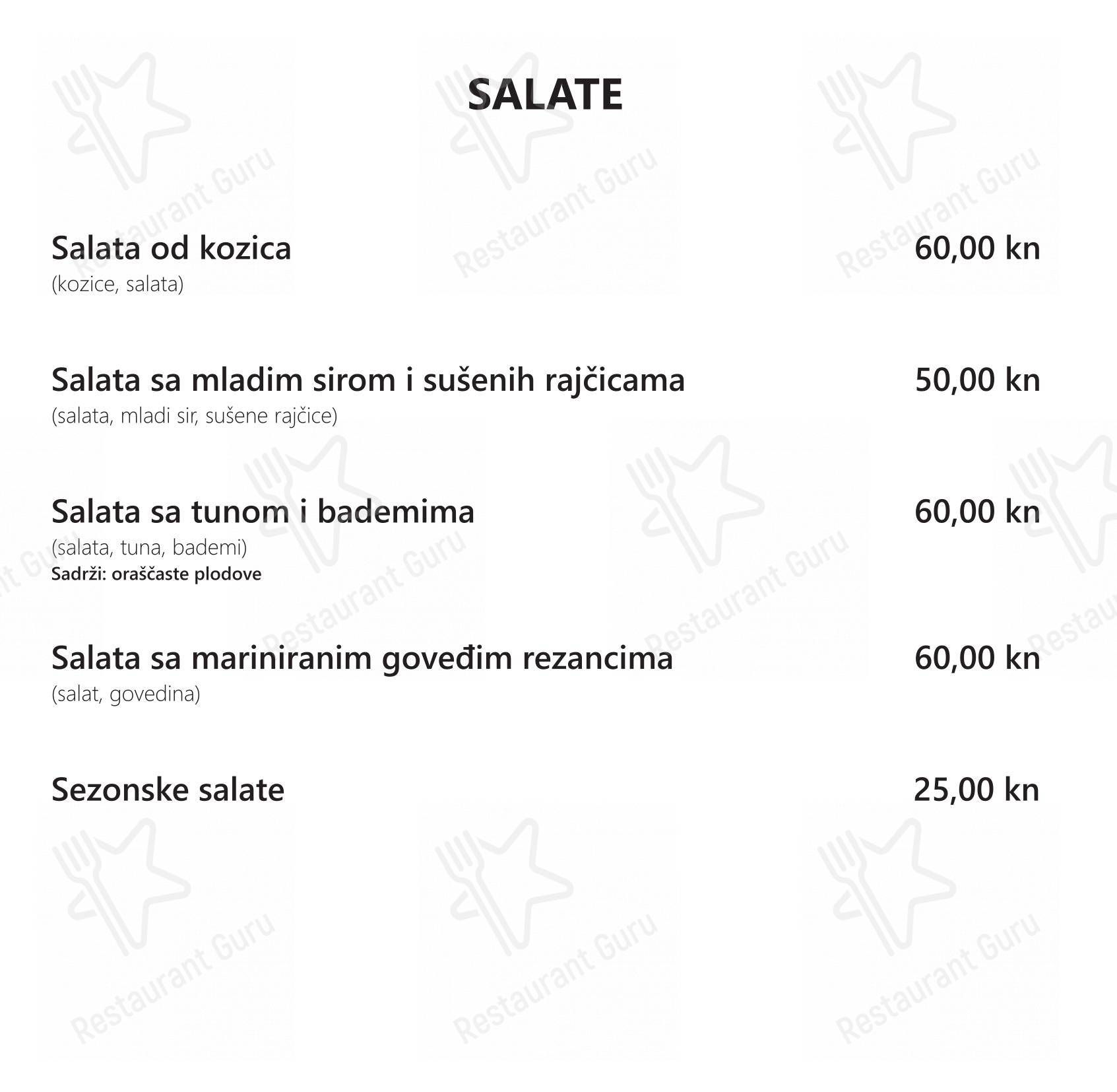 Restaurant Tusculum in Salona - Menu