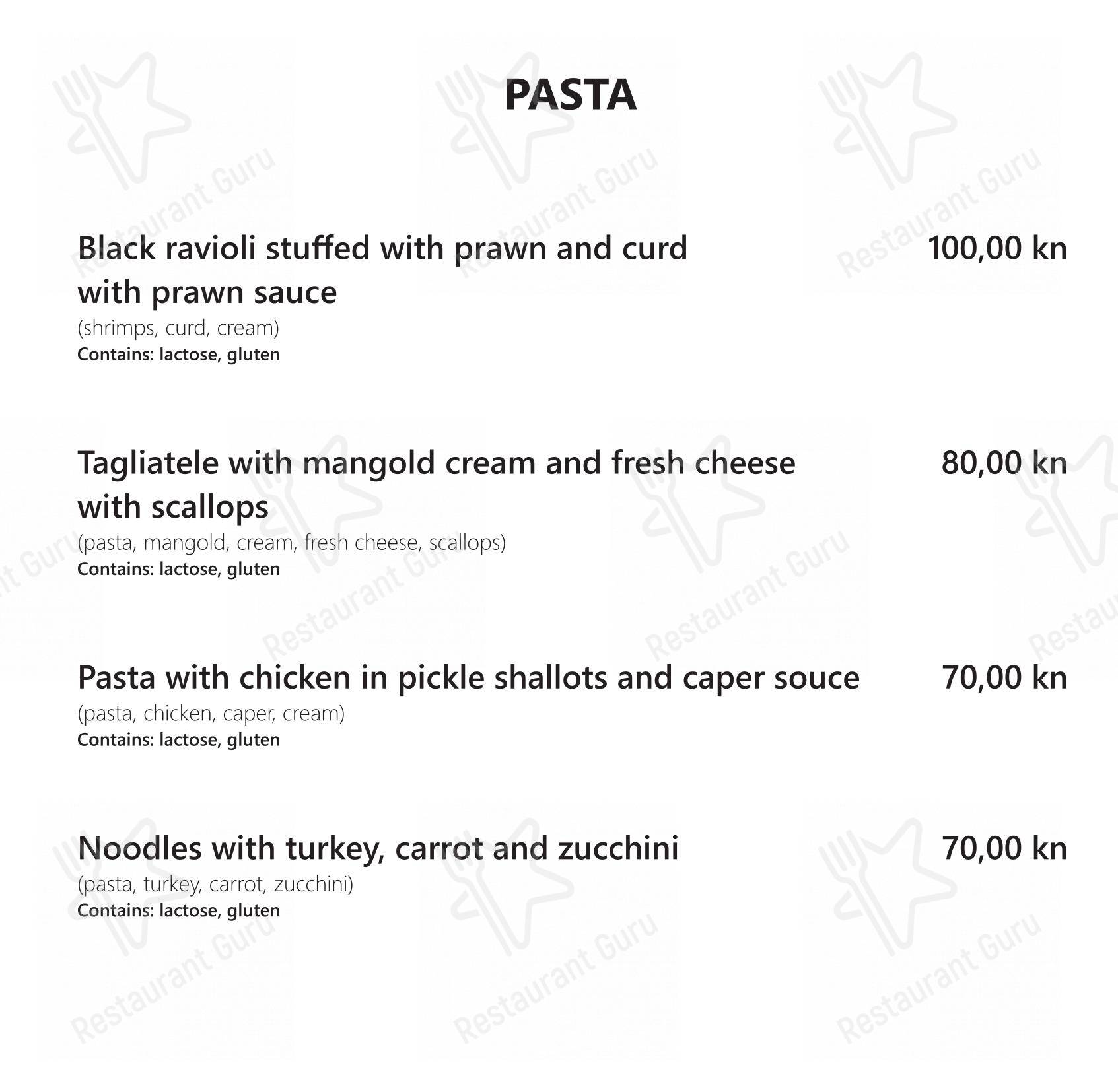 Menu per Restaurant Tusculum in Salona