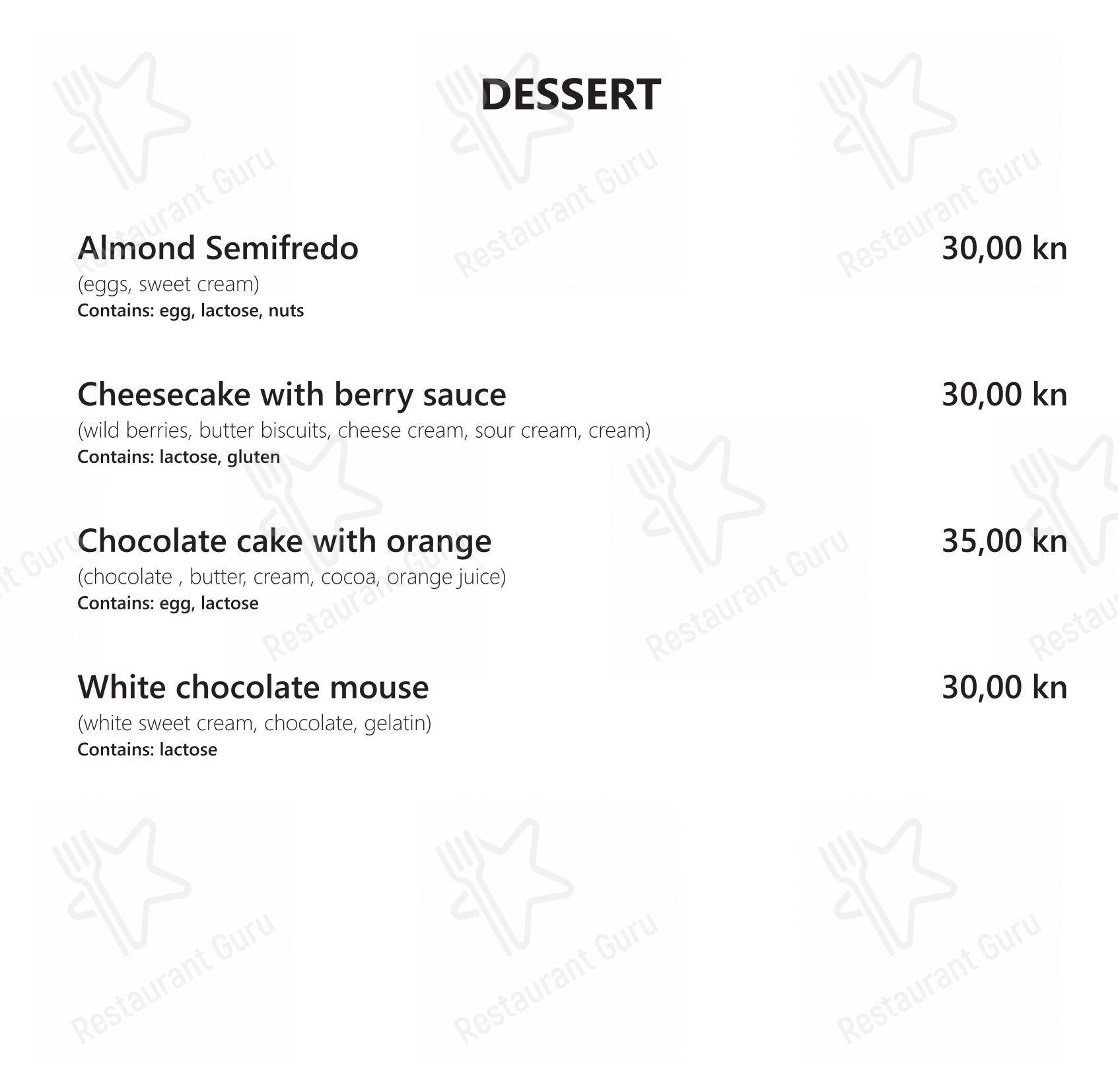 Menu di Restaurant Tusculum - Menu