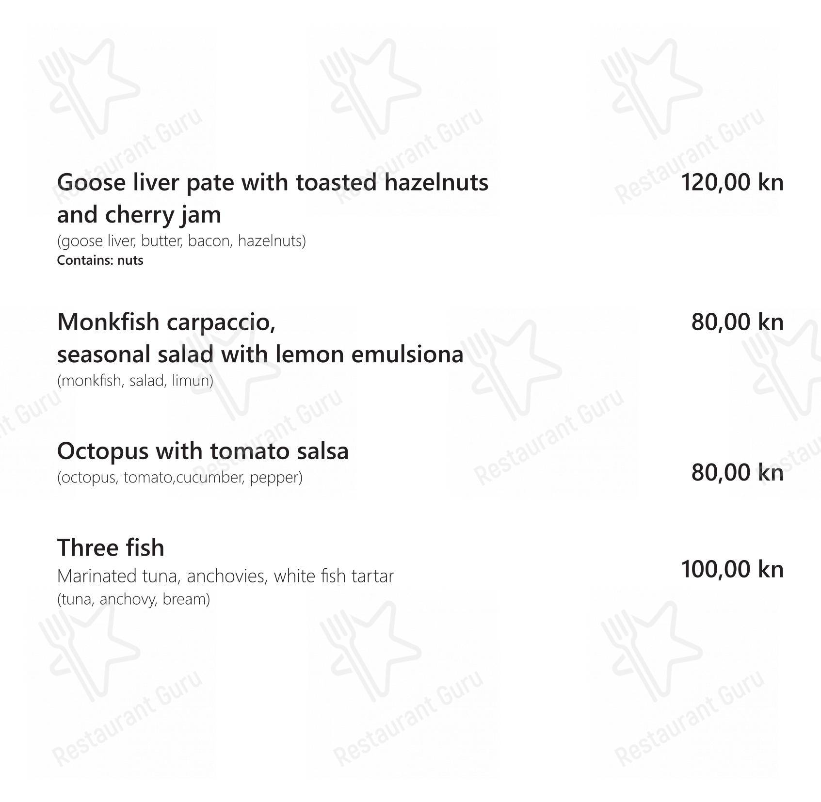 Restaurant Tusculum in Salona - Menu