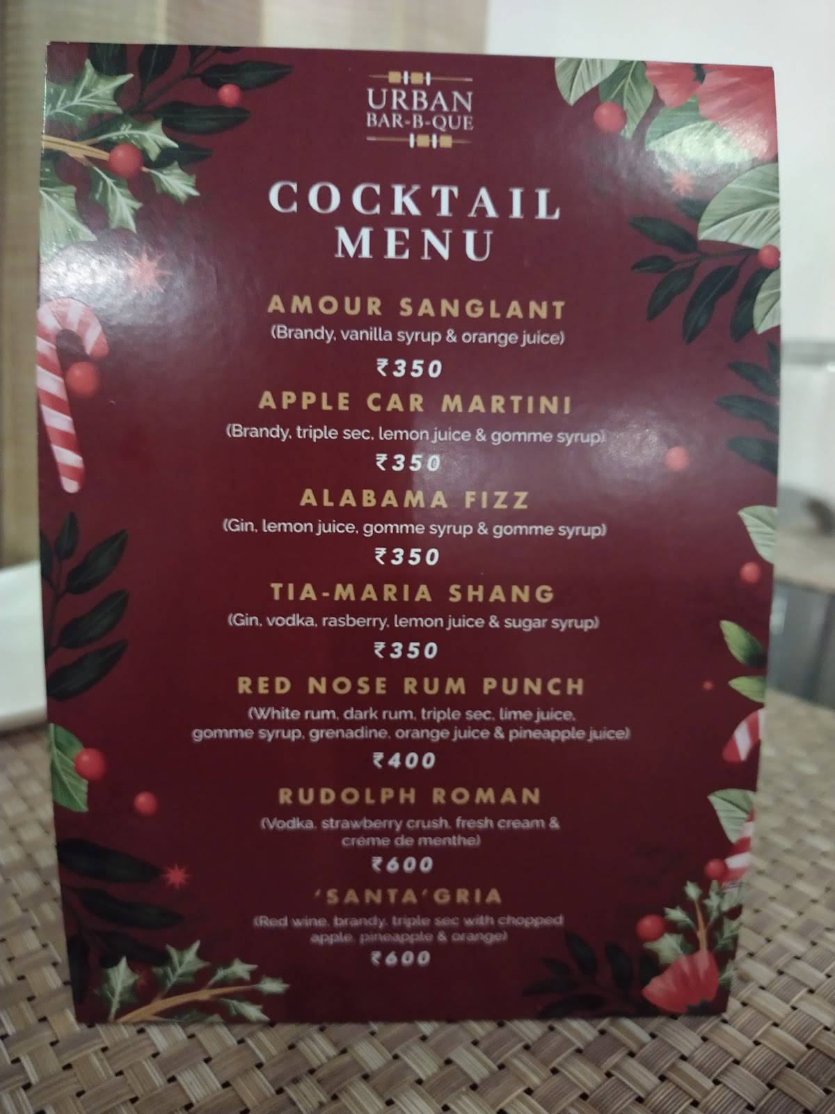 URBAN BAR-B-QUE menu