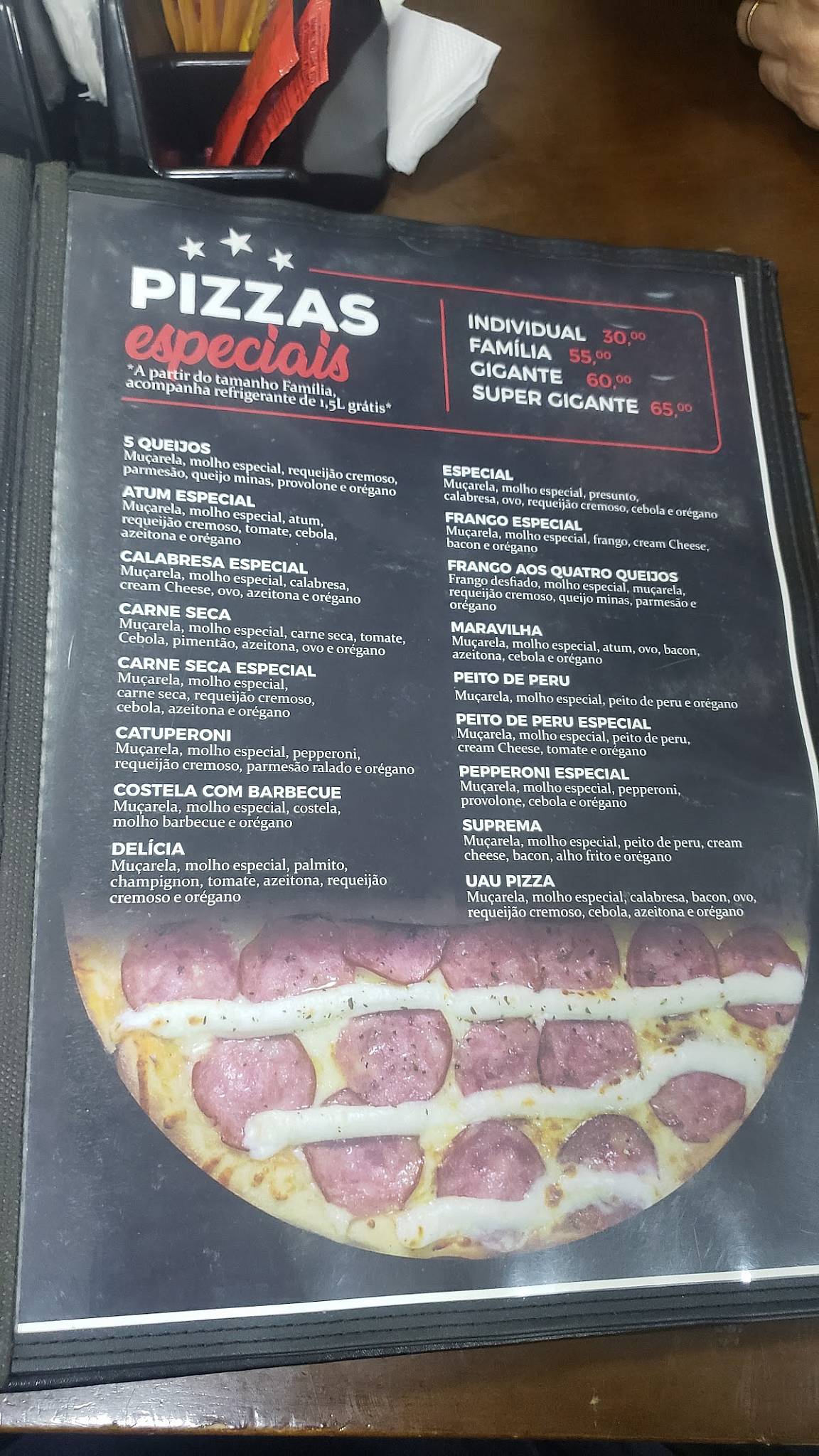 Uau Pizza cardápio