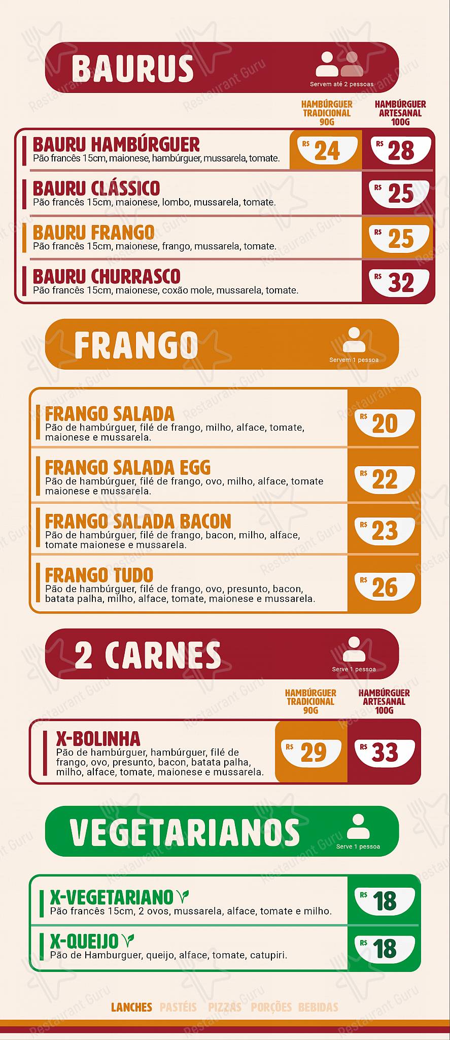 Explore o menu para Varola Lanches e Restaurante, Marmitaria