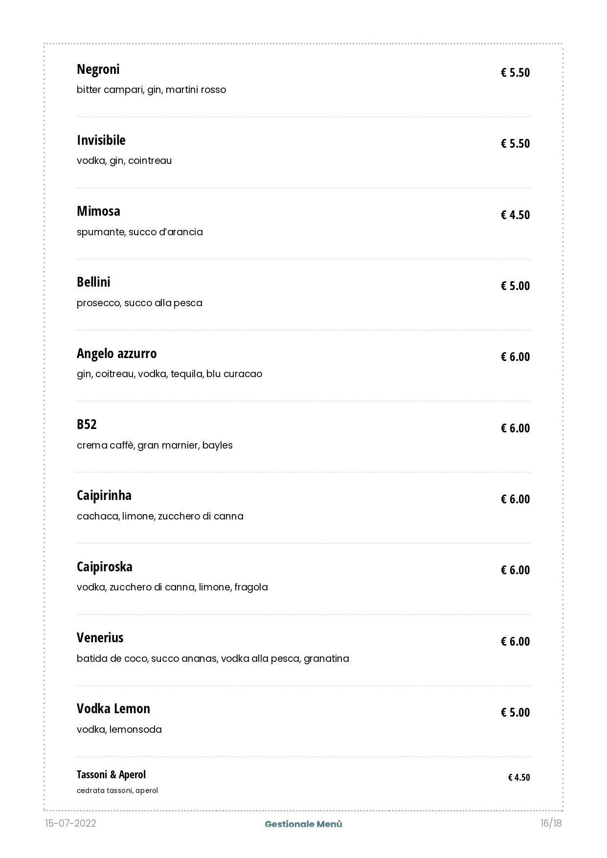 Menu di Venerius Pub 