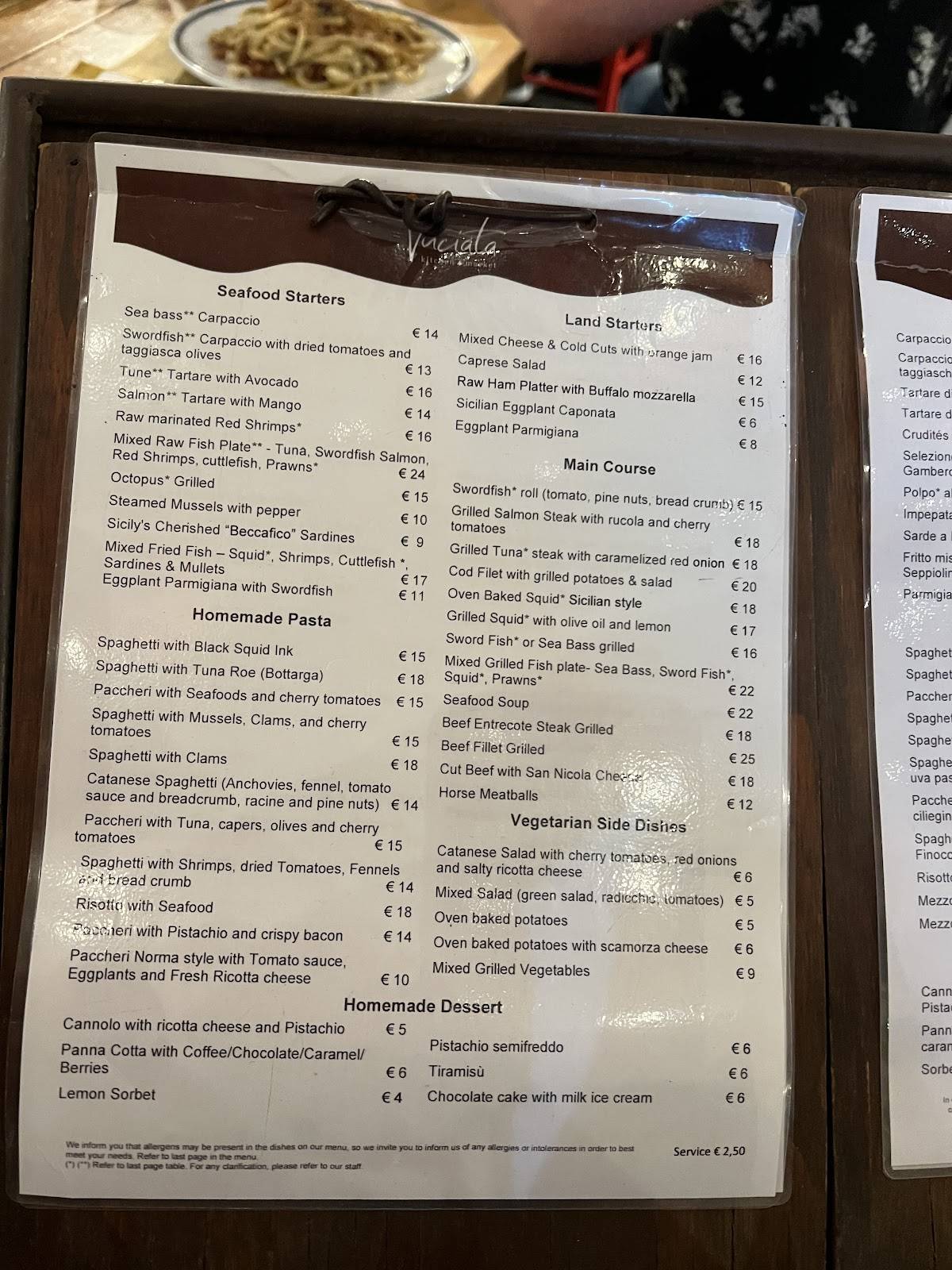 Menu di Vuciata