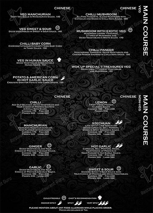 Wok Up menu