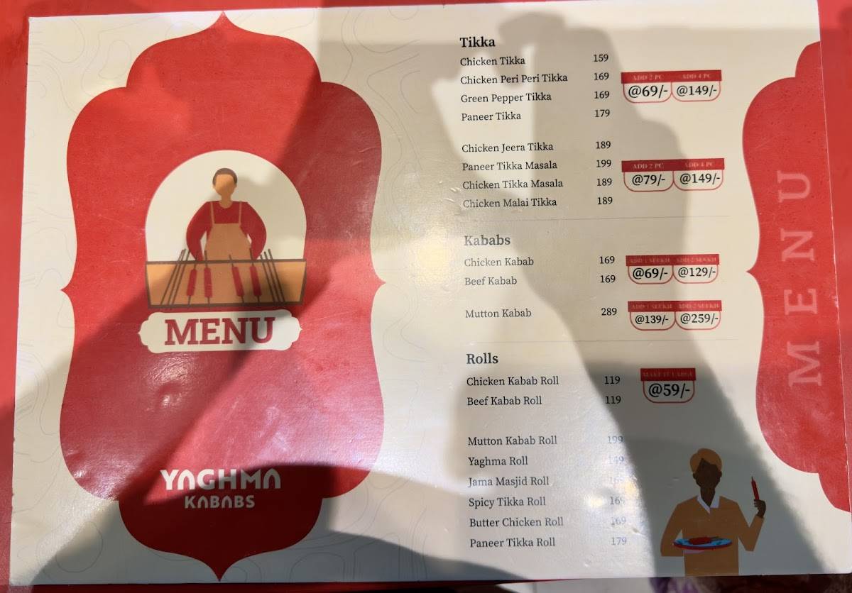 Yaghma Kababs menu