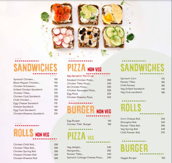 Yello - Cafe. Best Cafe for Couple, Coffee, Breakfast, Sandwiches, Special Occasion, Kitty Party, Birthday Celebration. menu
