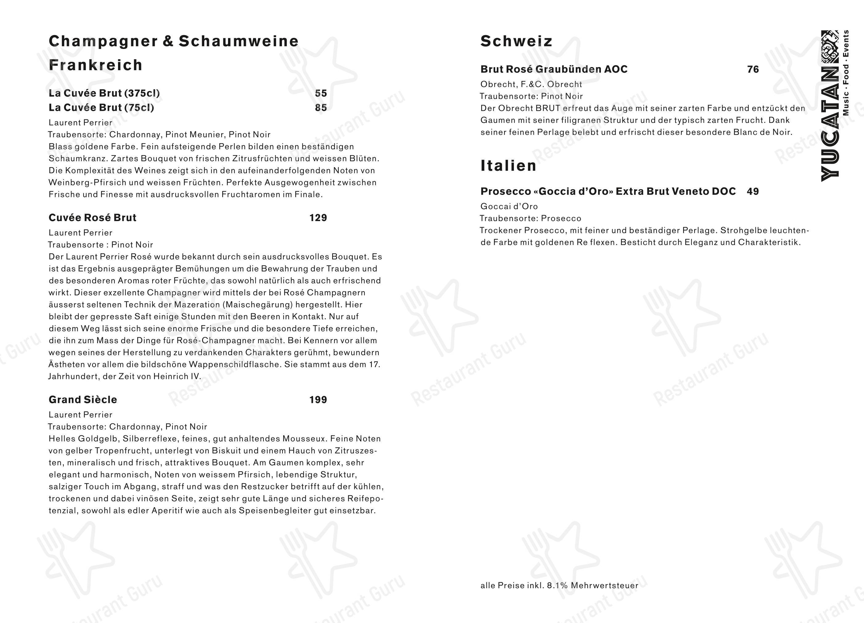 Menu di Yucatan Kitchen&Bar - Menu