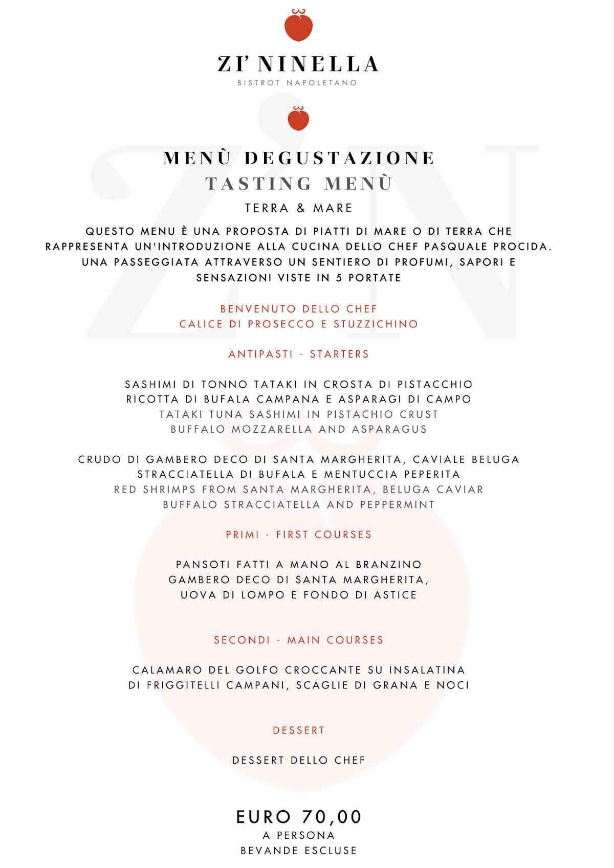 Menu di Zi’ Ninella Ristorante Gourmet 