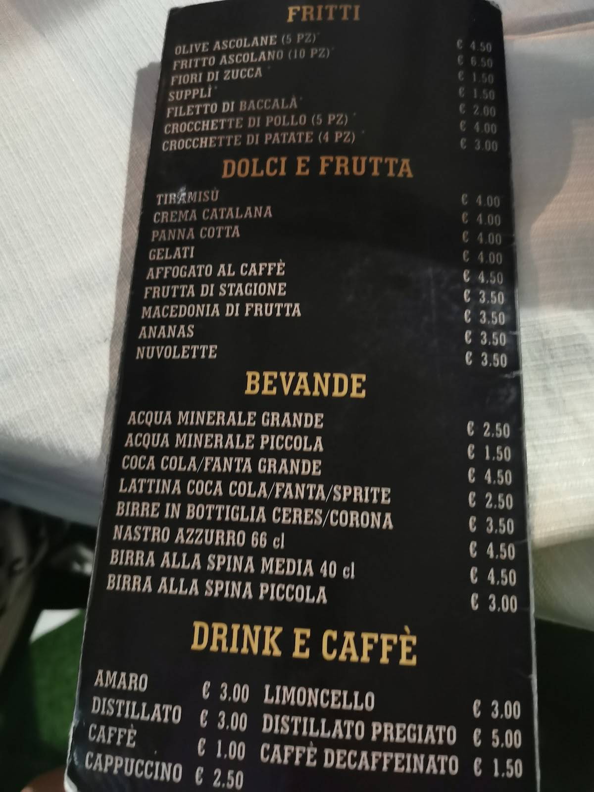 Menu di Zucchero E Limone 