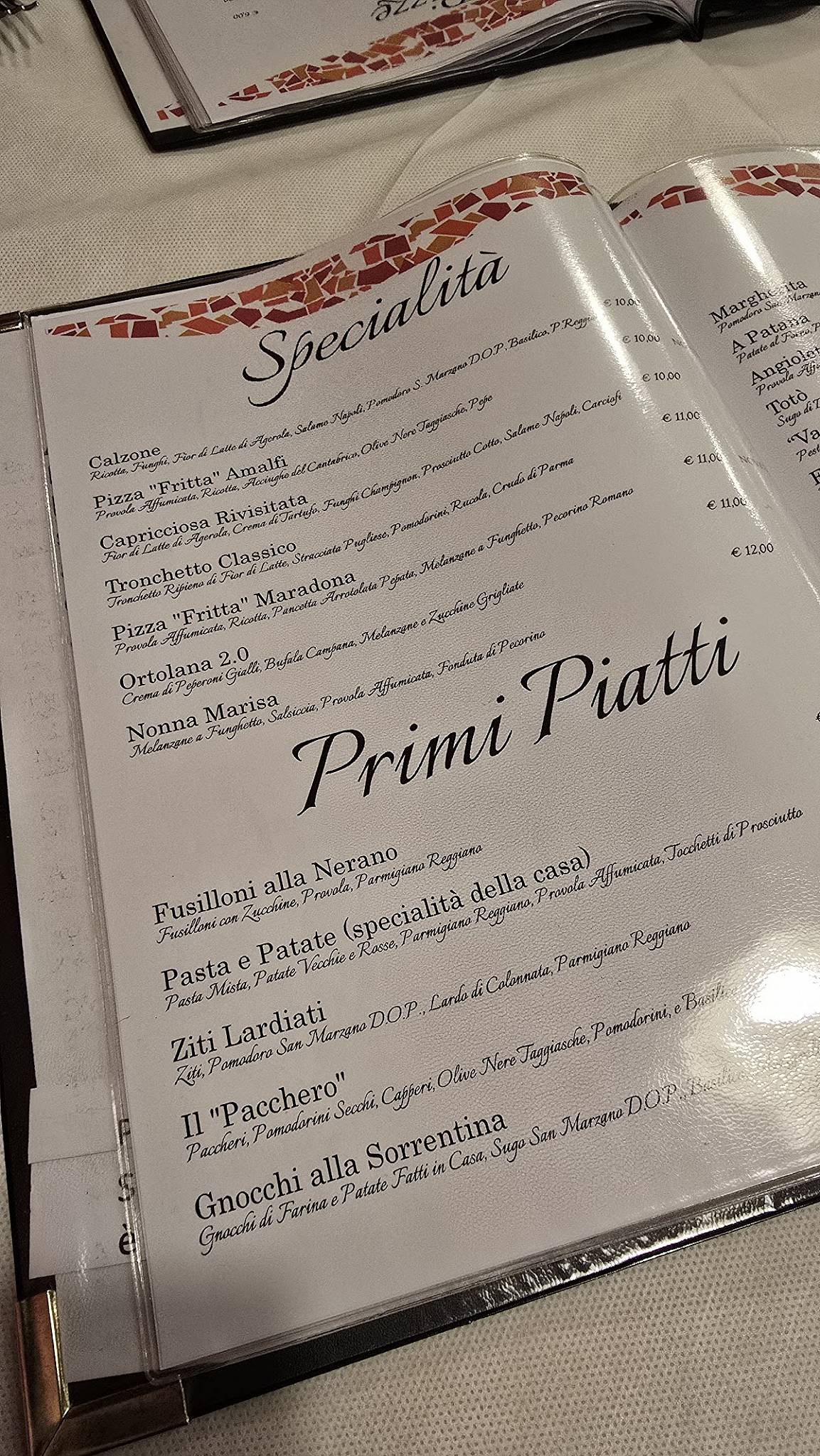 Menu di iDon Padova 