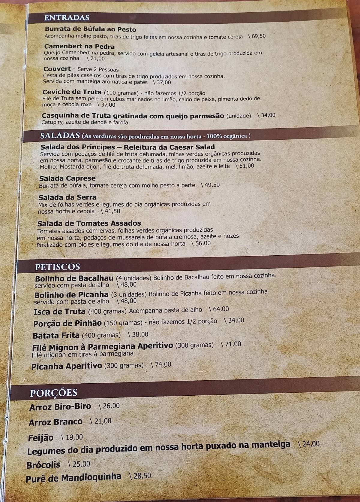 Restaurante Arco Íris cardápio