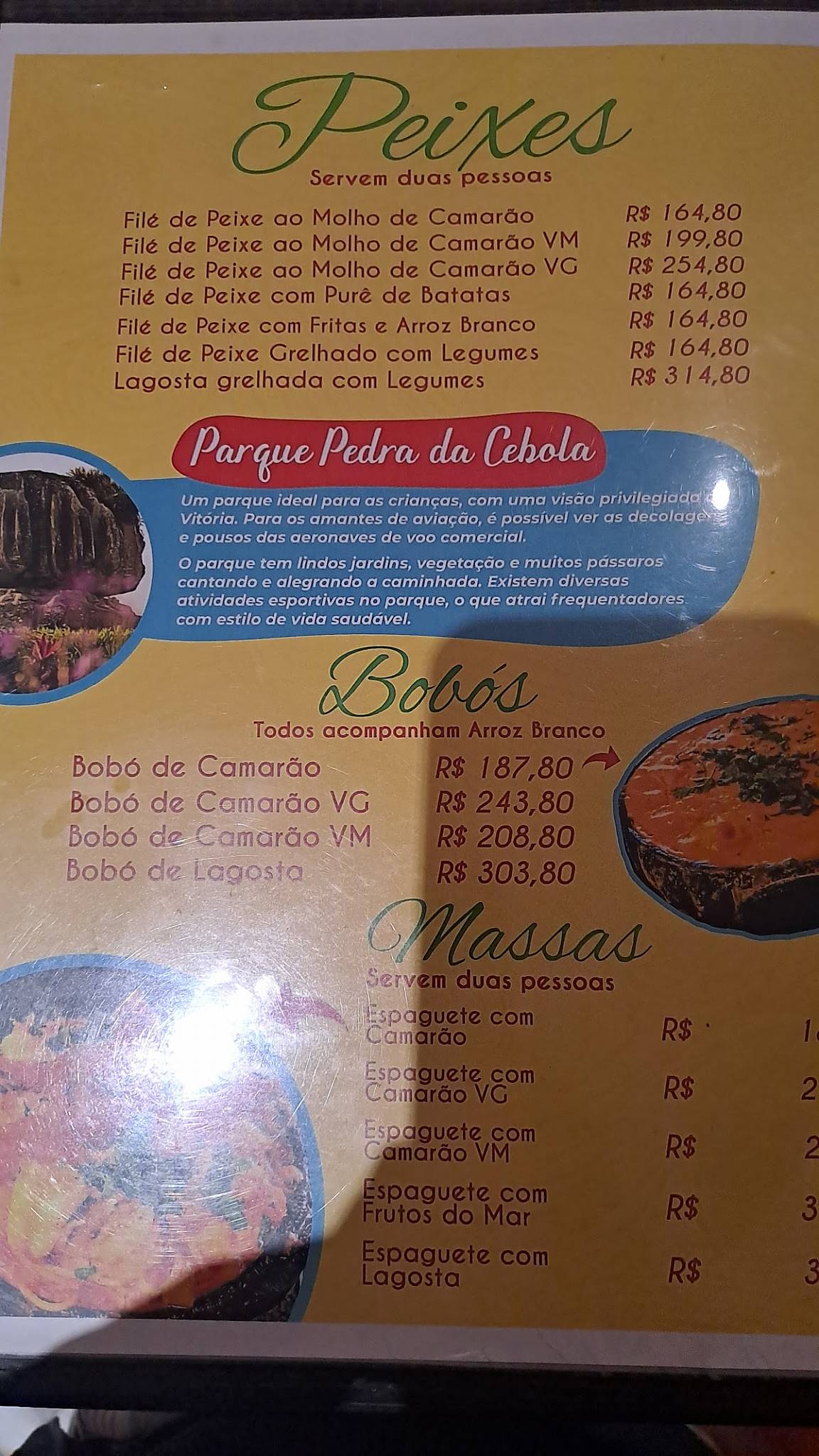 Restaurante Atlântica Vitória cardápio