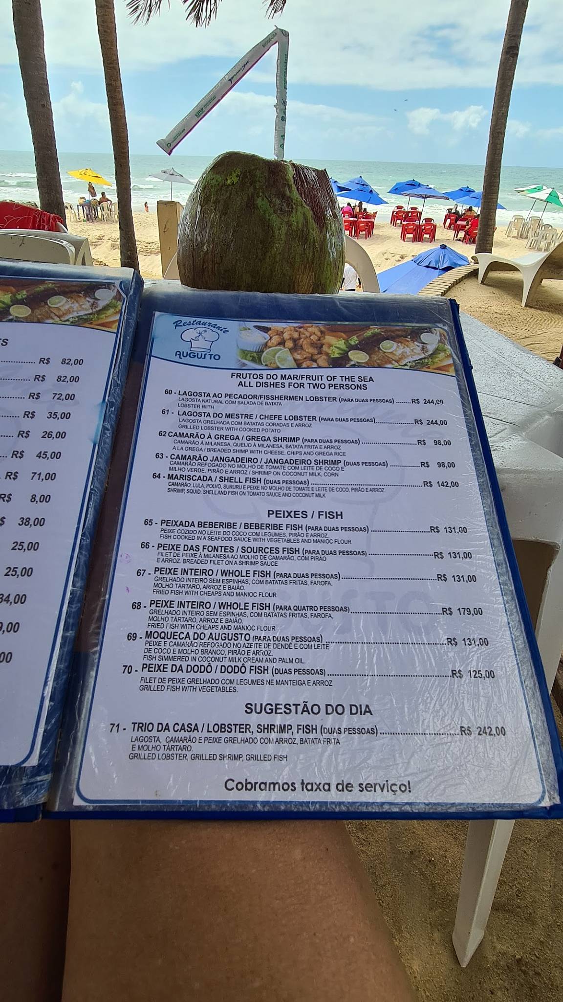 Restaurante Augusto & Pousada cardápio