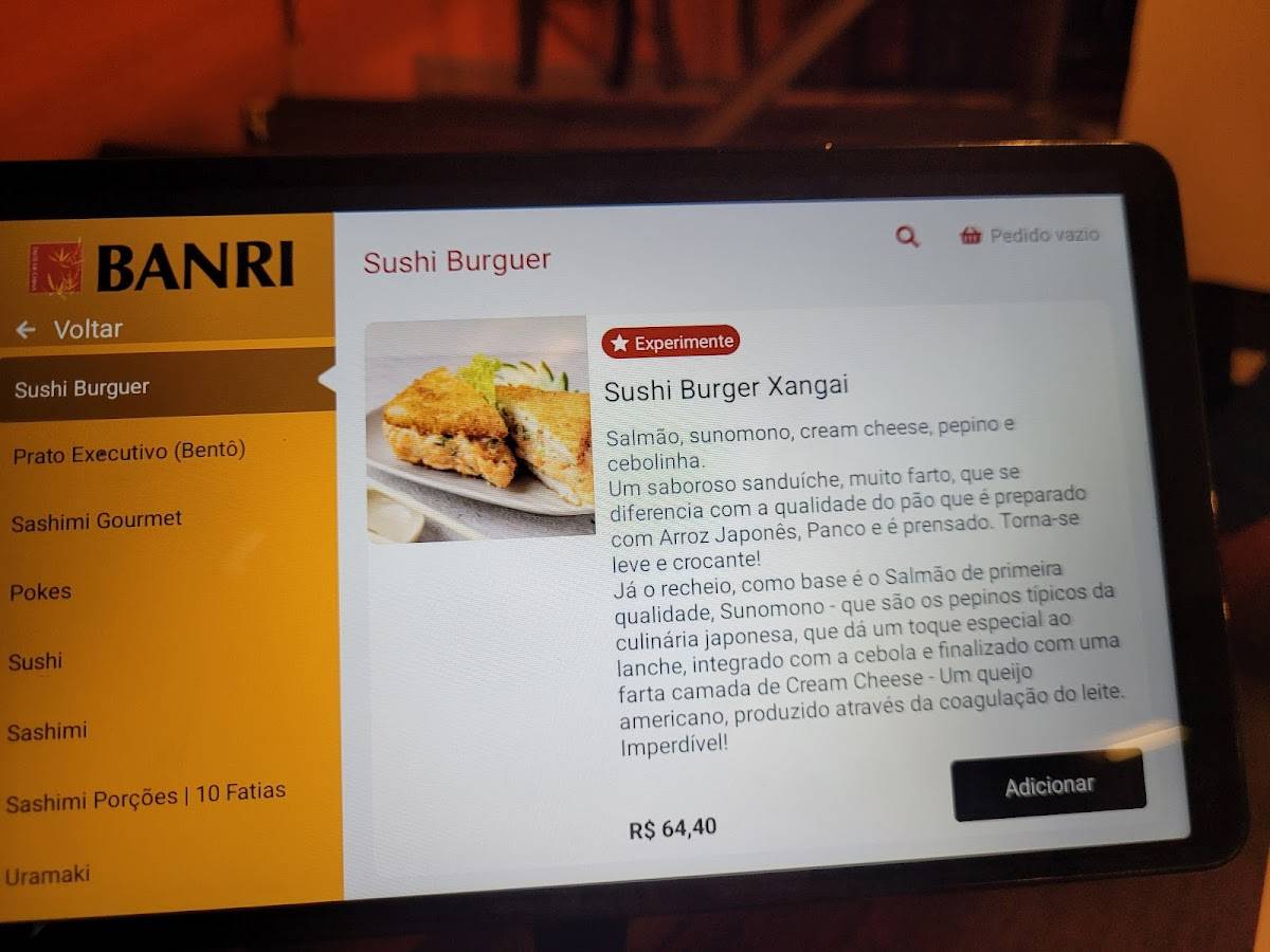 Restaurante Banri cardápio