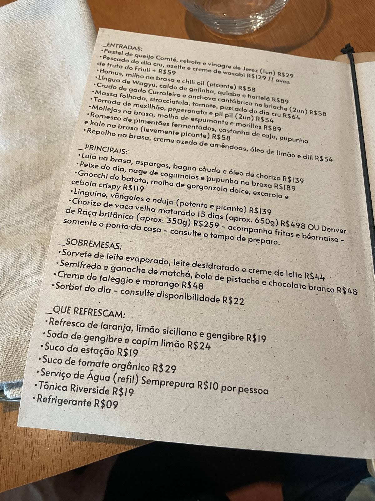 Restaurante Cepa cardápio