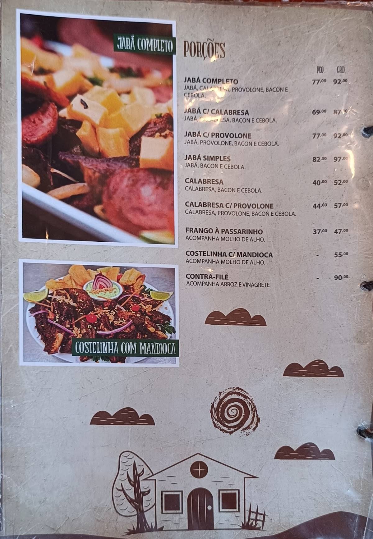 Restaurante Jabá do Ribamar cardápio