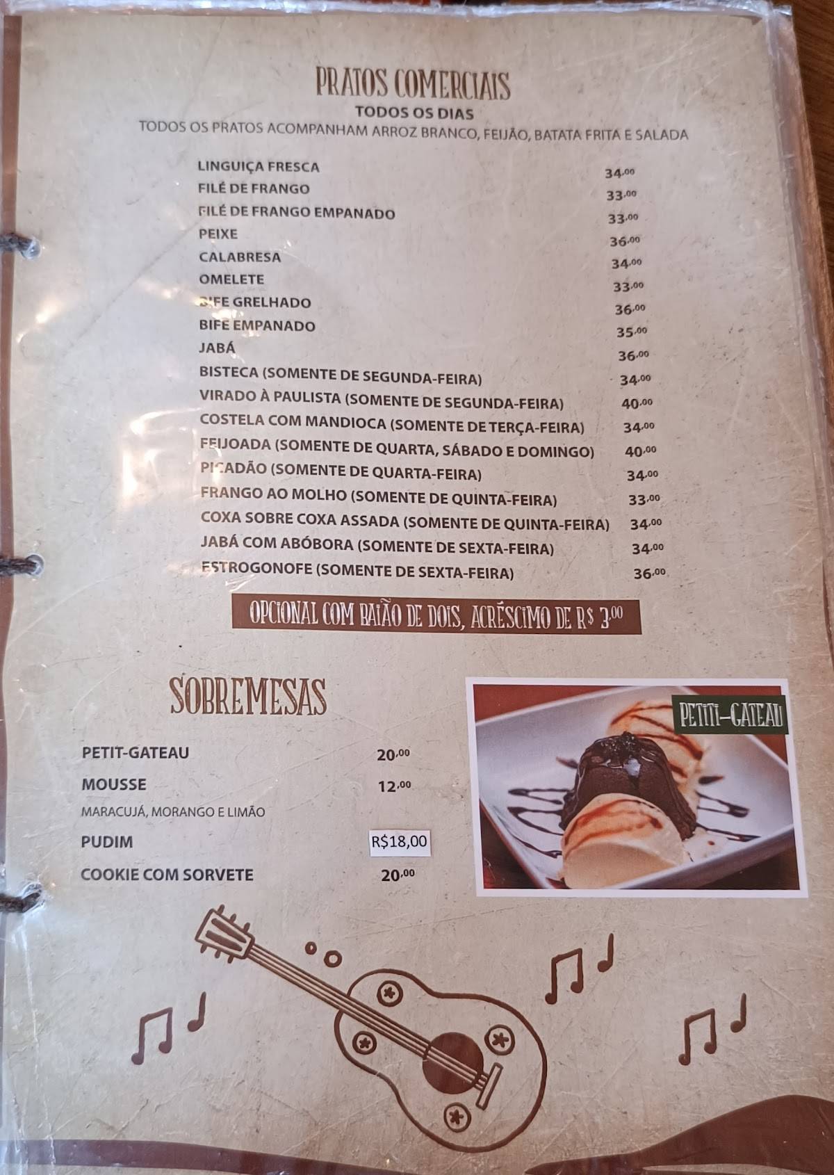 Restaurante Jabá do Ribamar cardápio