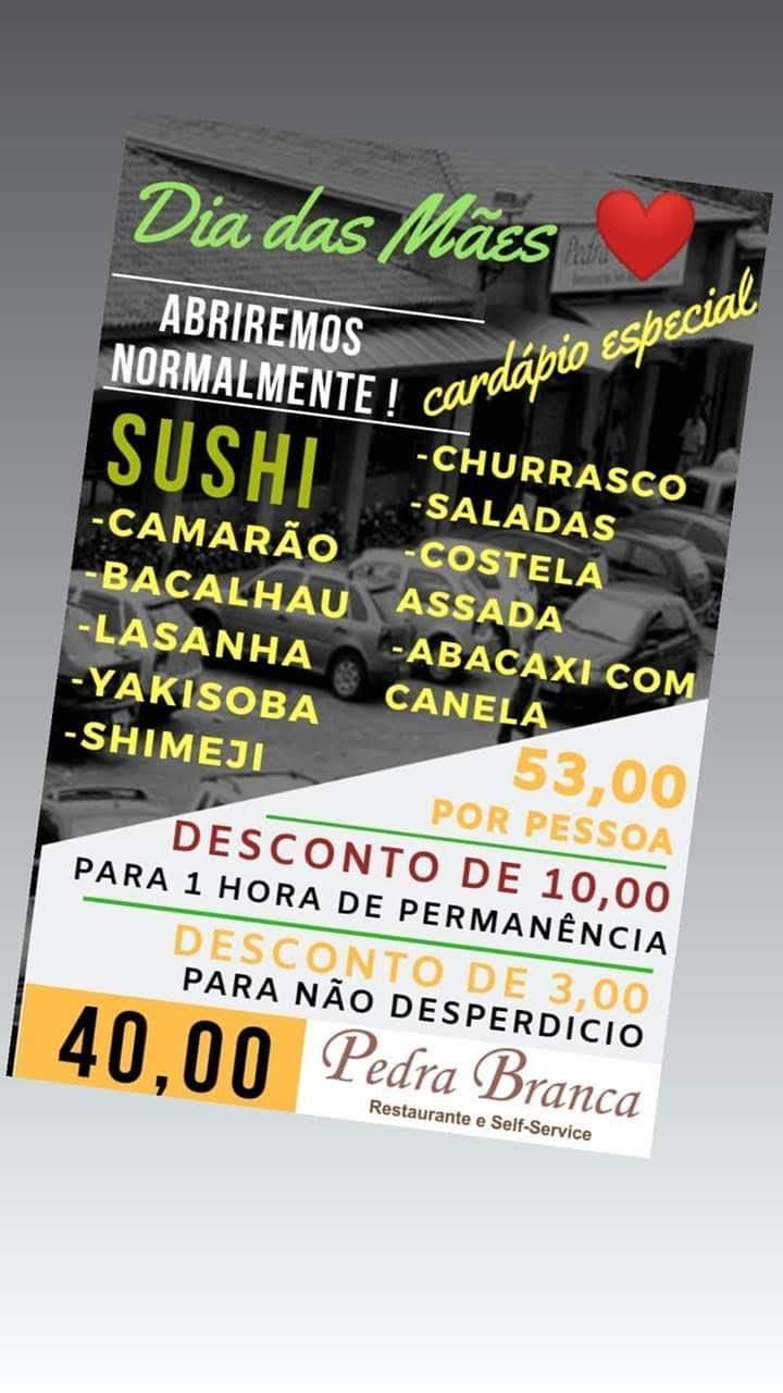 Restaurante Pedra Branca cardápio