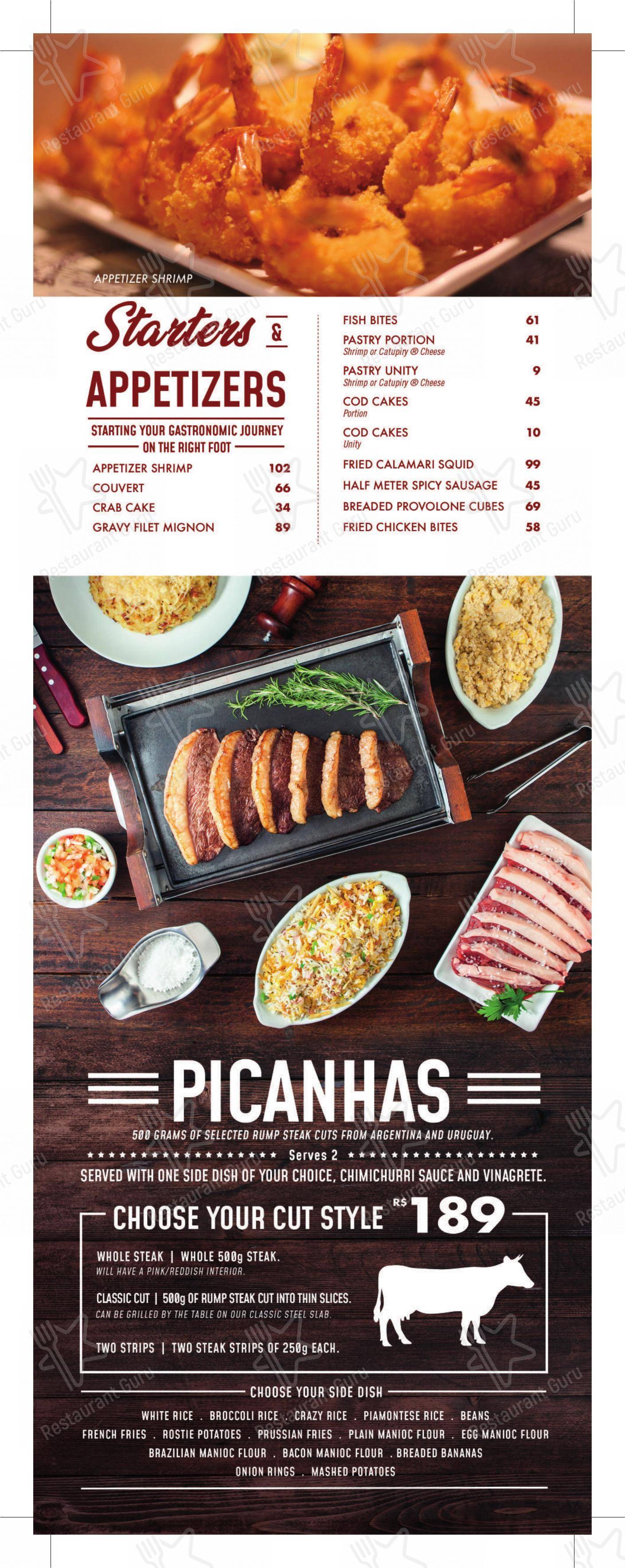 Restaurante Picanha & Etc - Barra da Tijuca em Rio de Janeiro - Основное меню