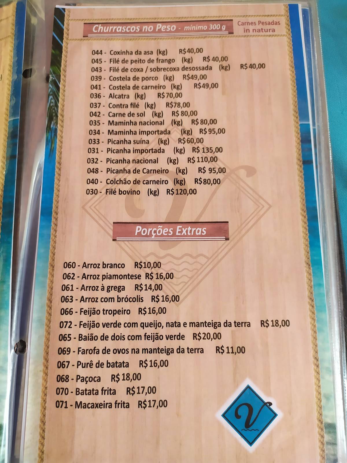 Restaurante Varandas do Cumbuco cardápio