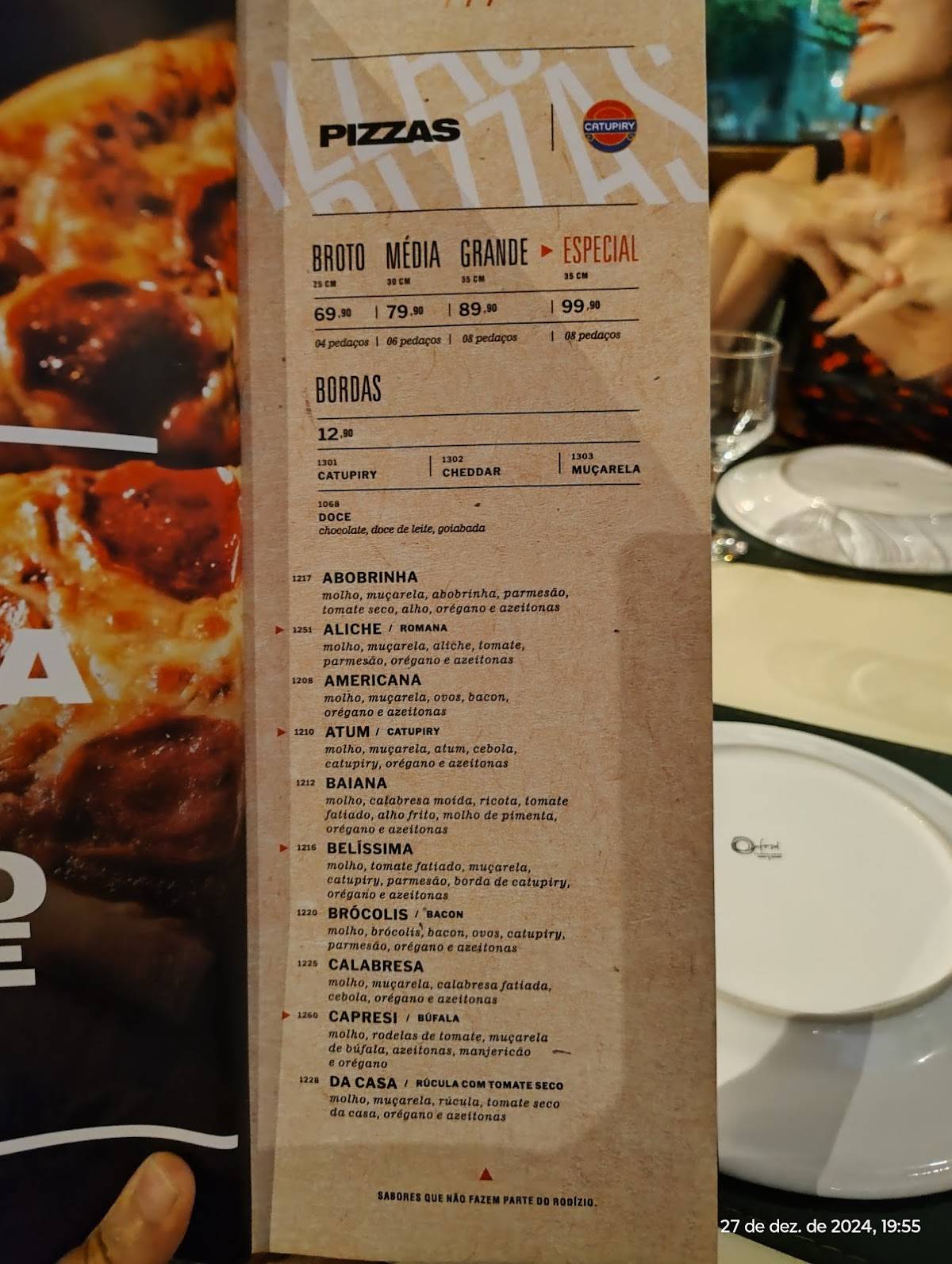 Restaurante Villas Pizza Grill Japa Assis -SP cardápio