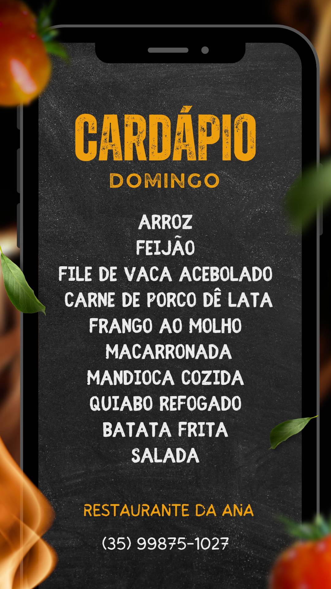 Restaurante da Ana cardápio
