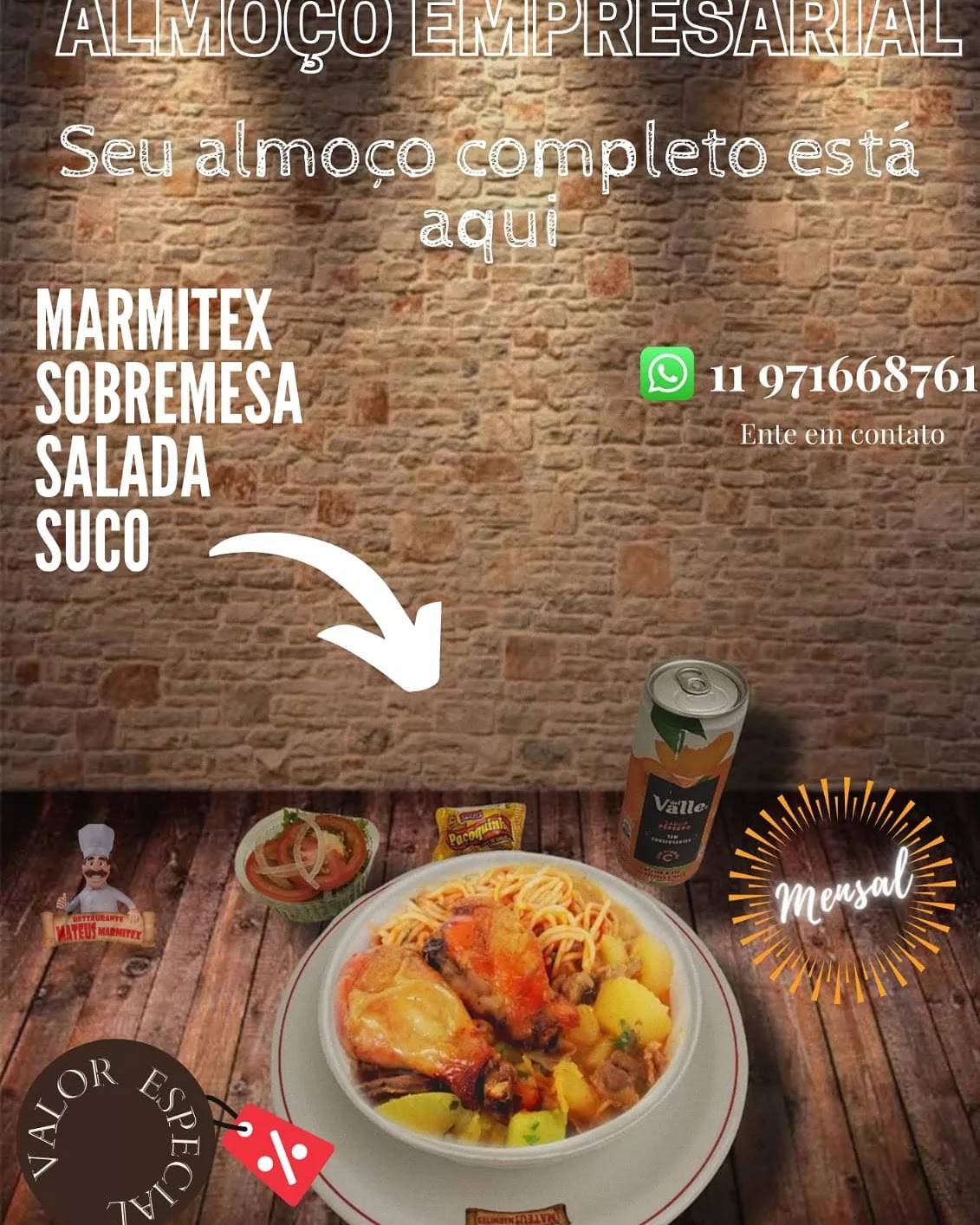 Restaurante do Mateus - Entrega de Marmitex - Salto - Restaurante cardápio