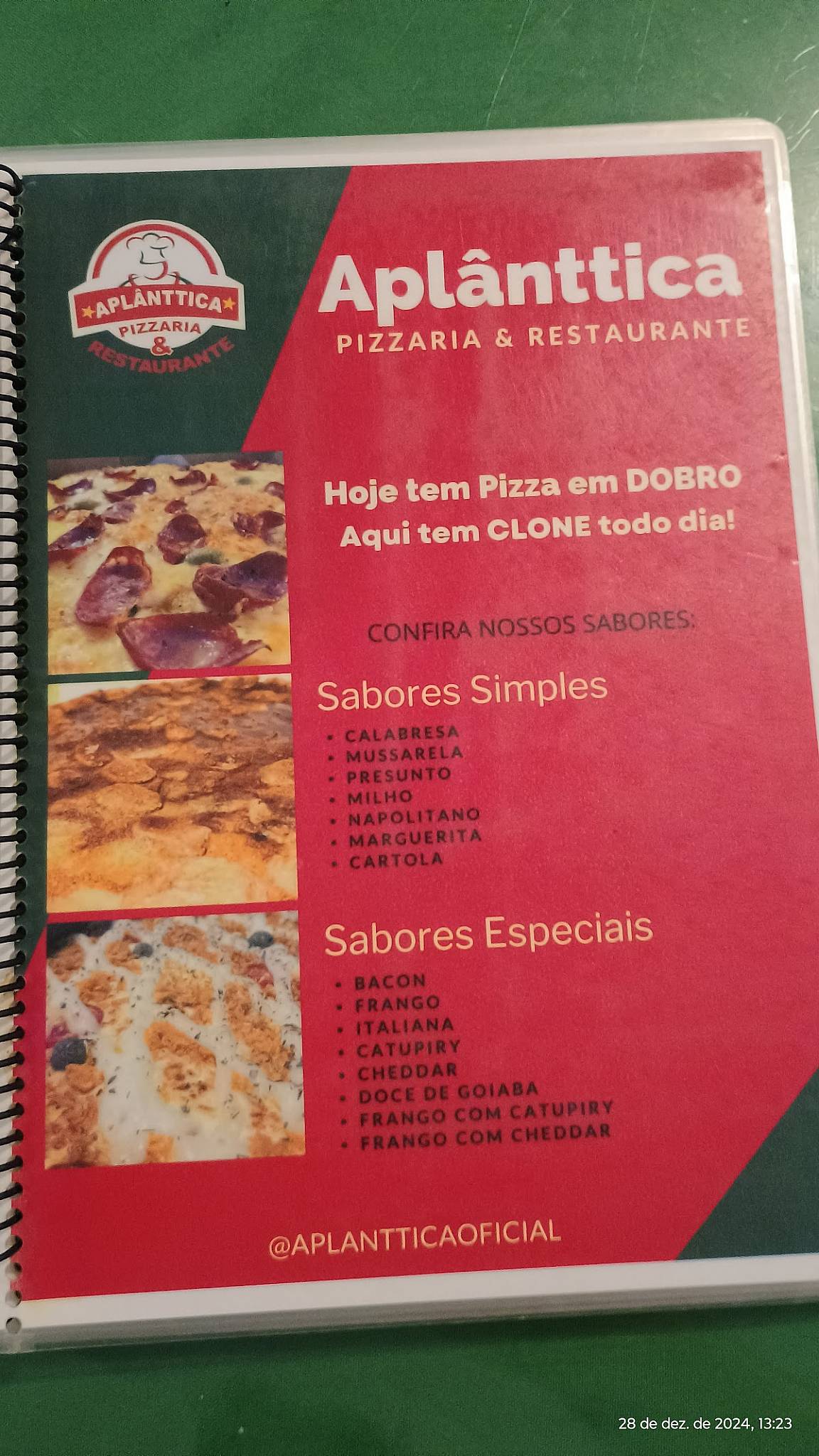 Restaurante e Pizzaria Aplânttica cardápio
